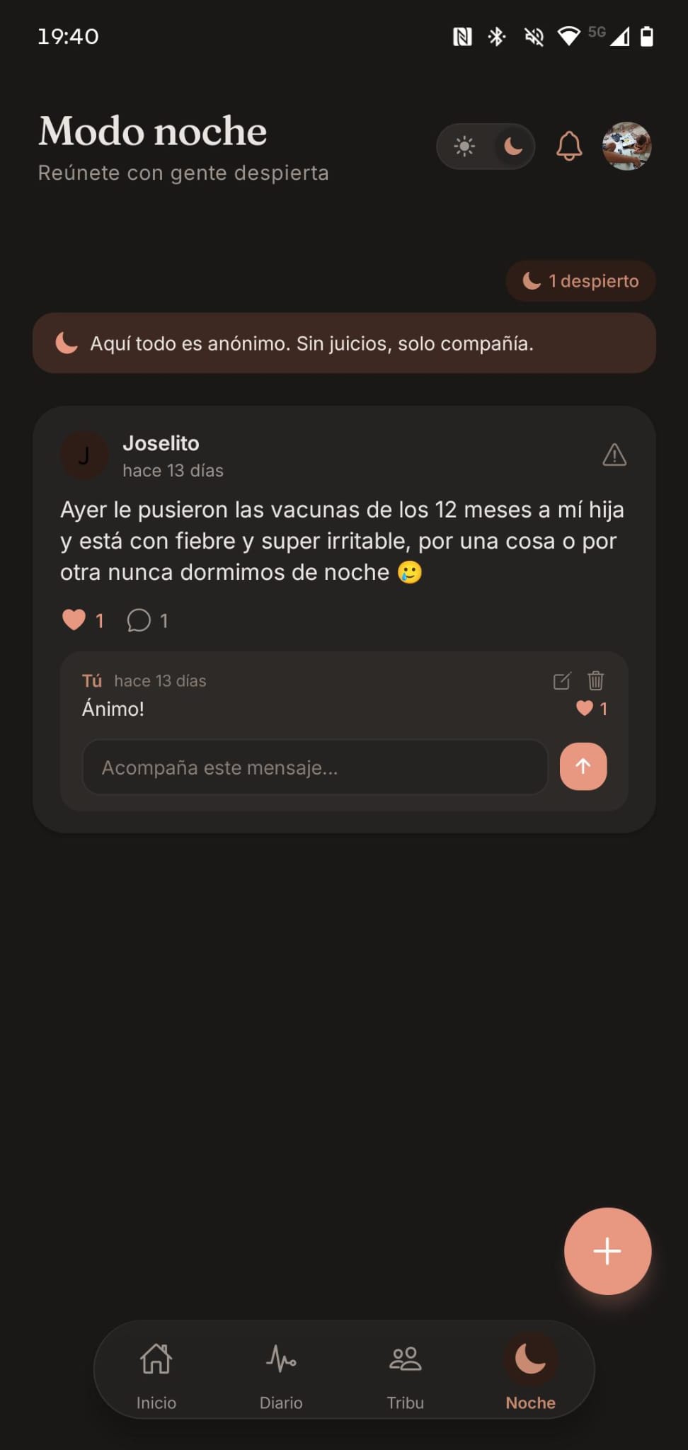 Modo Noche en Marea