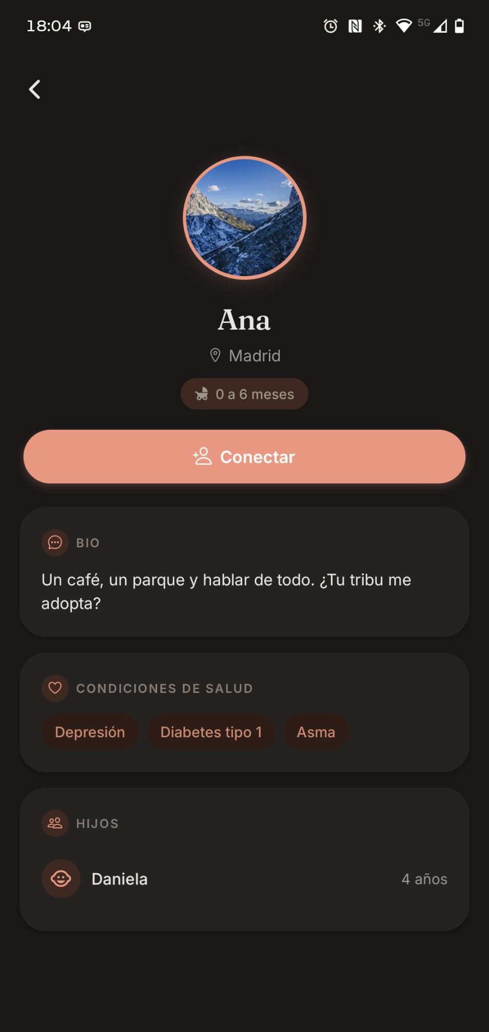 Perfil de una persona de la tribu en Marea